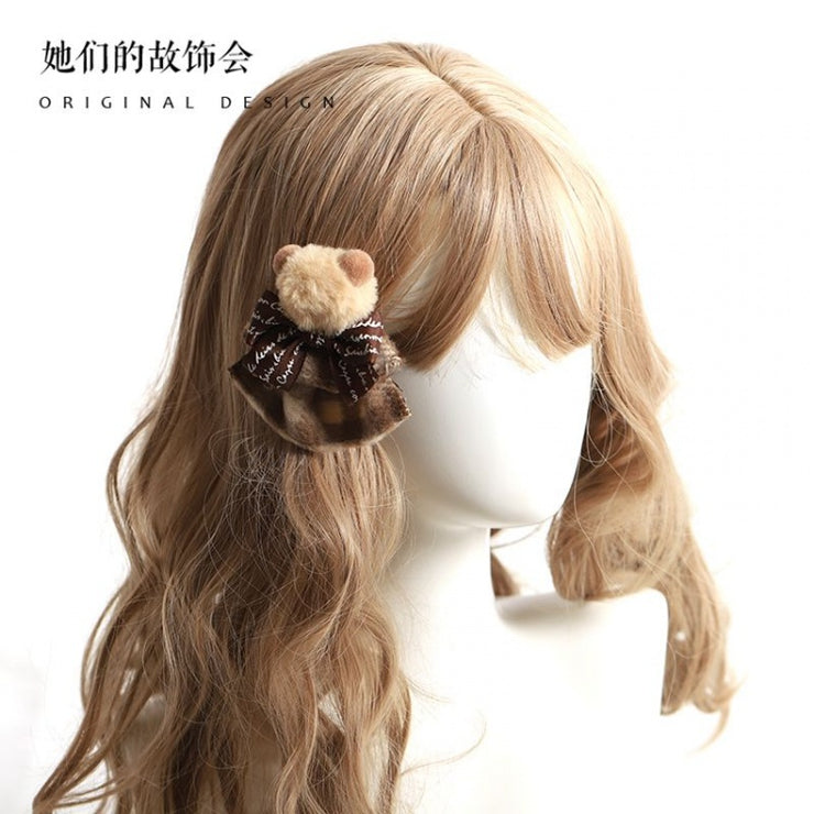 Handmade Teddy Ears Bowknot Lolita KC / Hairclips
