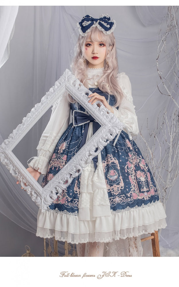 Classic and Elegant Vintage Floral Prints Jumper Skirt - Flowers Blossoming
