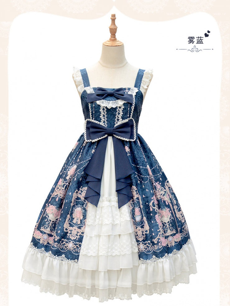 Classic and Elegant Vintage Floral Prints Jumper Skirt - Flowers Blossoming