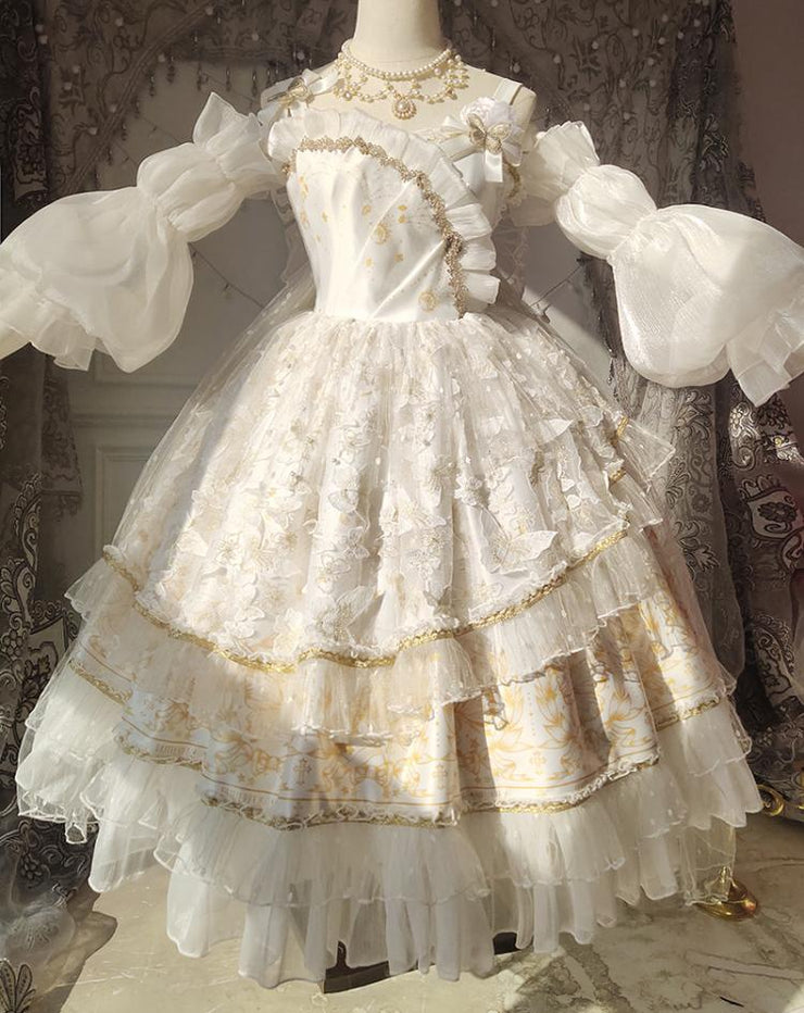 IN STOCK Sphenoid Bone 4 Colors Sweetheart Neckline Hime Gothic Jumper Skirt / Full Set