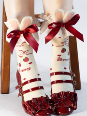 Bunny Ear Lace Flounce Stockings Cuffs / Wristcuffs