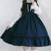 Plus Size Friendly Big Bow Sweet Jumper Skirt 6 Colors