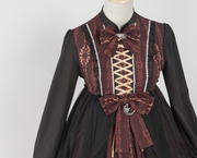 In Stock Skull Rose Print Lace-up Bodice One Piece