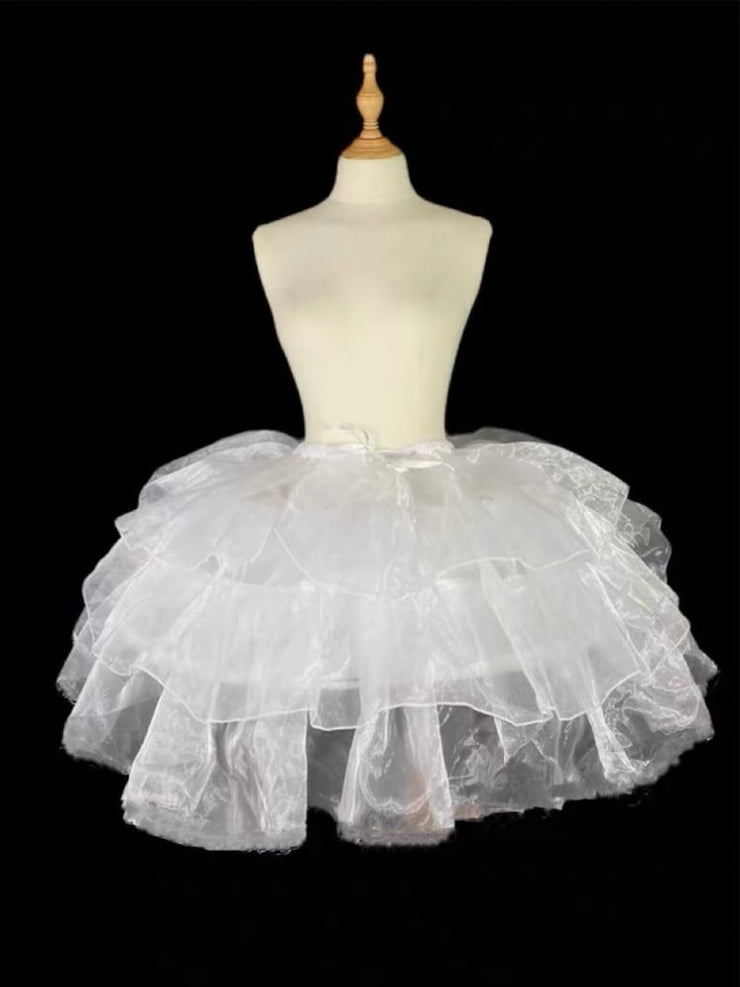 White Adjustable Wedding Boned Petticoat Short/Long Version