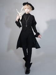 Black Ouji Fashion Straight-leg Pants