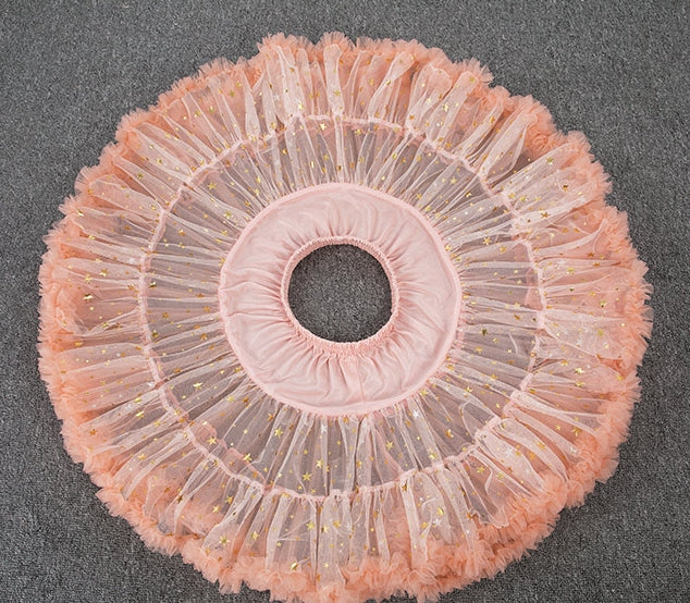 Shining Stars Clouds Hemline Pink Tulle Petticoat